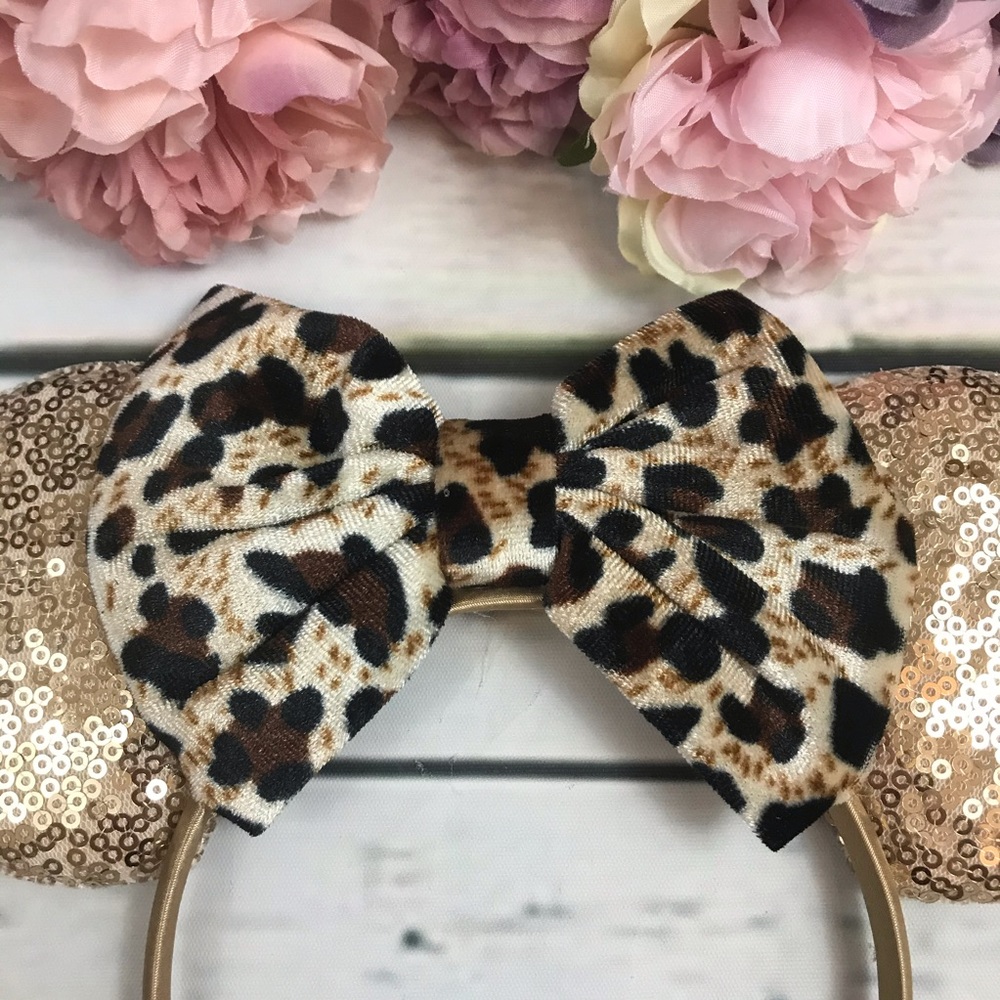 Minnie Mouse Leopard Bow Animal Kingdom Headband - Picture 6 of 16